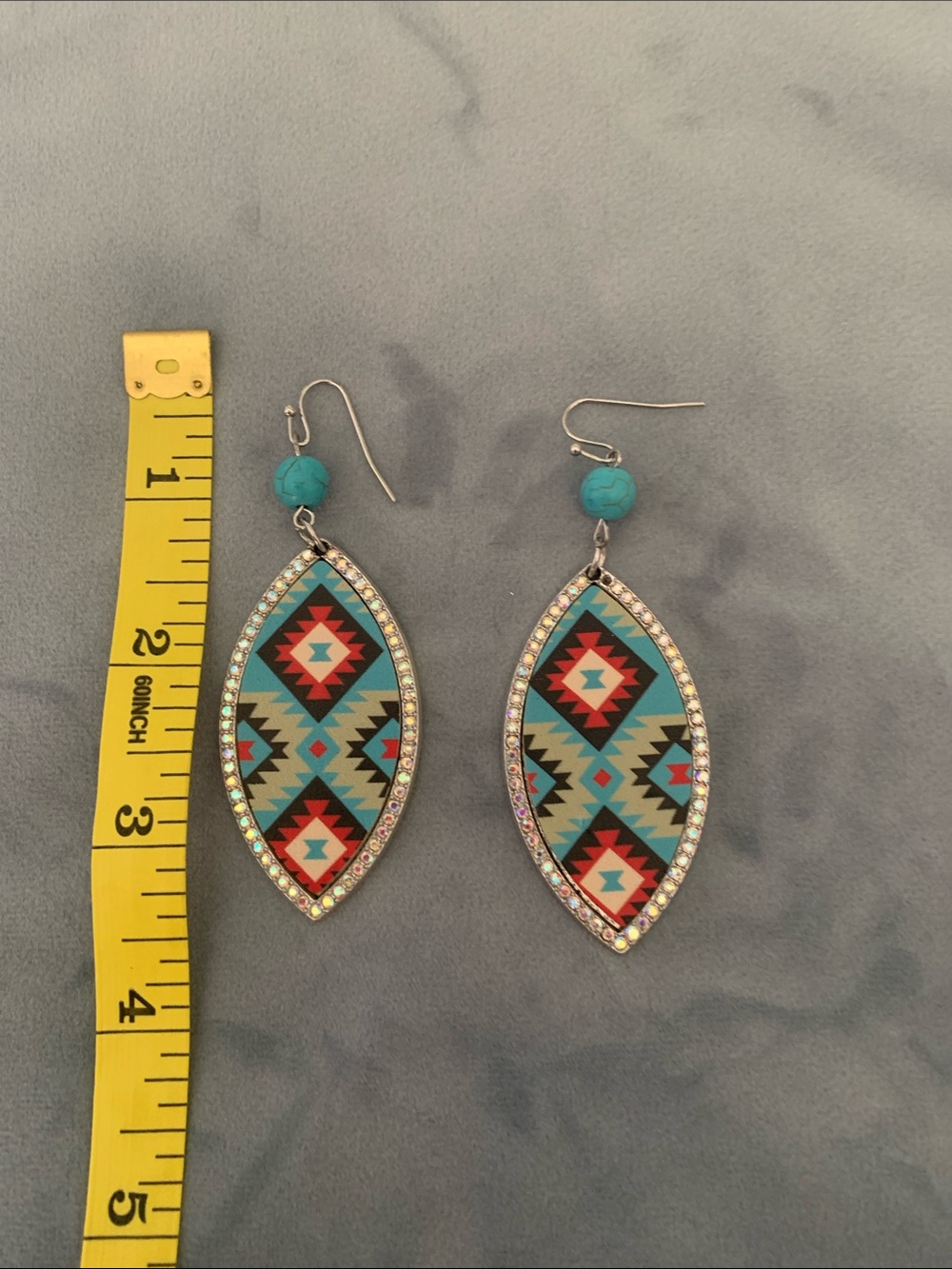 Turquoise Multicolor Southwestern Drop Earrings - Women Jewelry